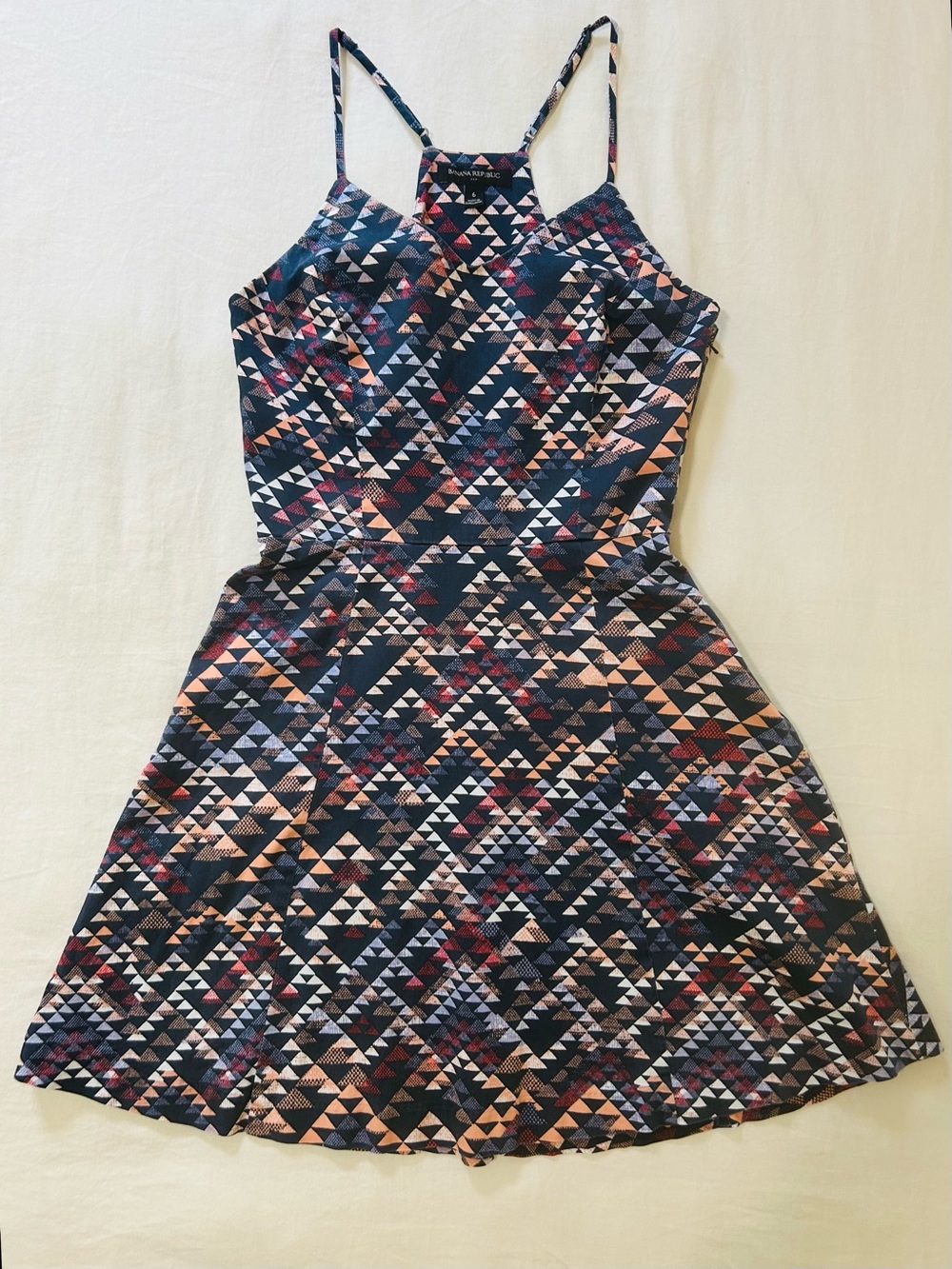 Banana Republic A-line Geometric Print Dress Women's Size 6